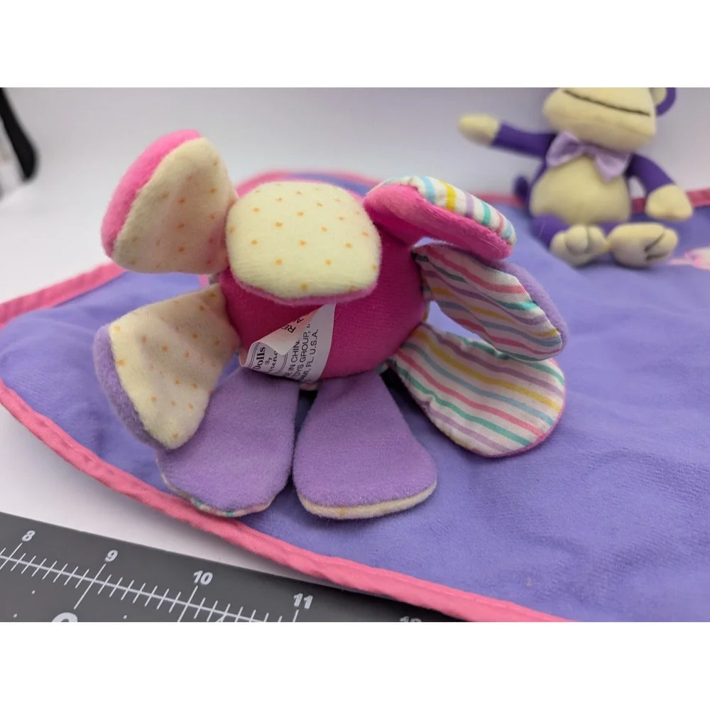 Berenguer Doll Purple Monkey Octopus Plush Lovey Security Blanket‎ 12x11 Inch